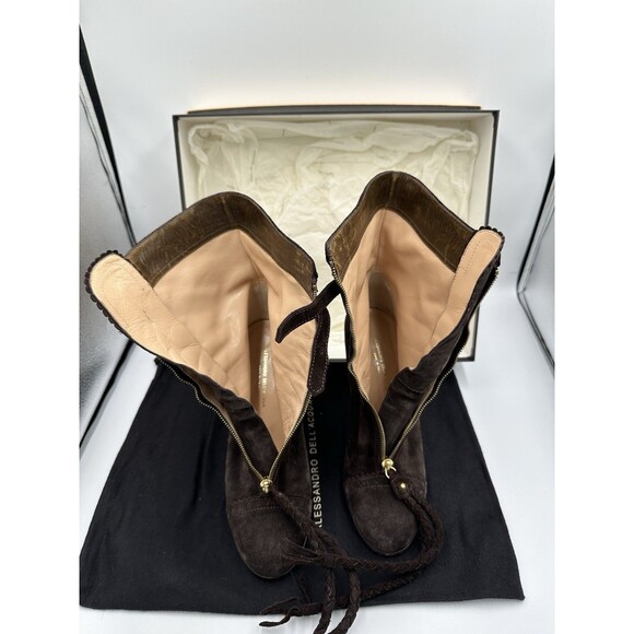 Alessandro Dell'Acqua Squonk Marron Suede Boots - Made in Italy! - Picture 8 of 9